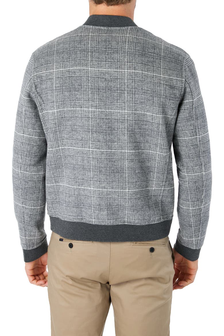 Glasgow Slim Fit Reversible Wool Blend Bomber Jacket, Alternate, color, GREY