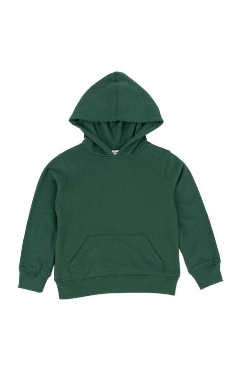 Kids Pullover Hoodie, Cotton Blend, Kangaroo Pocket, Solid Colors