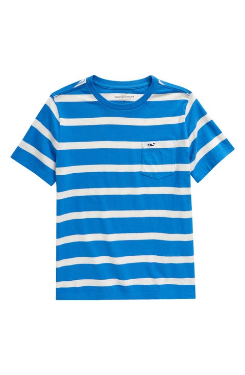 Kids' Breton Slub Cotton Pocket T-Shirt
