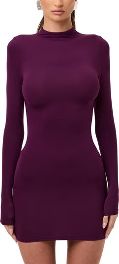 Long Sleeve Mock Neck Minidress