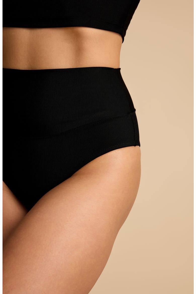 High Waisted Bikini Bottom, Alternate, color, Black