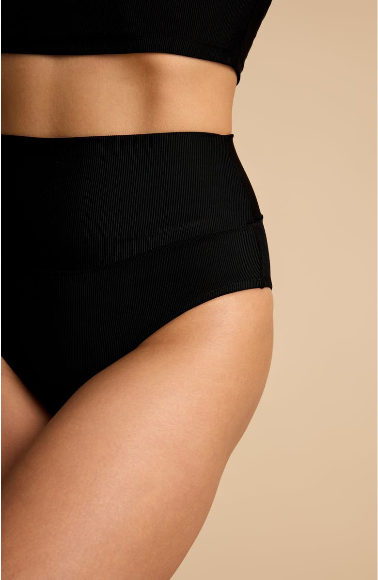 Pepper High Waisted Bikini Bottom, Alternate, color, Black