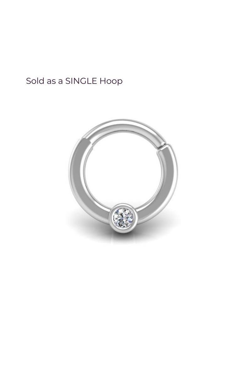 Cyclops Flat Hoop Earring, Main, color, Silver