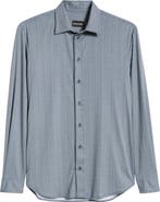 Emporio Armani Microprint Stretch Button-Up Shirt
