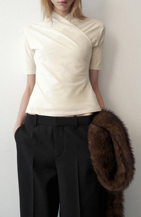 Fitted Wrap Effect Top