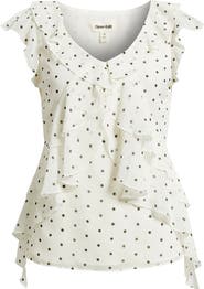 Open Edit Chiffon Ruffle Top