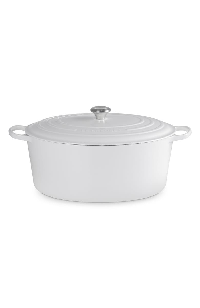 Le Creuset Signature 15 1/2-Quart Oval Enamel Cast Iron French/Dutch Oven, Alternate, color, White