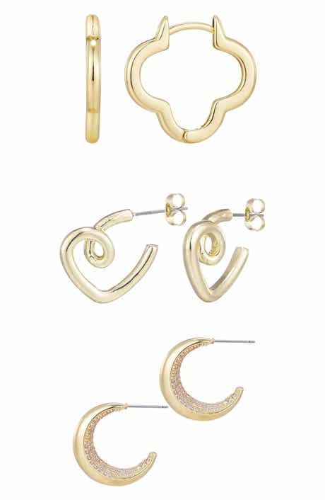 Set of 3 Assorted Hoop Earrings