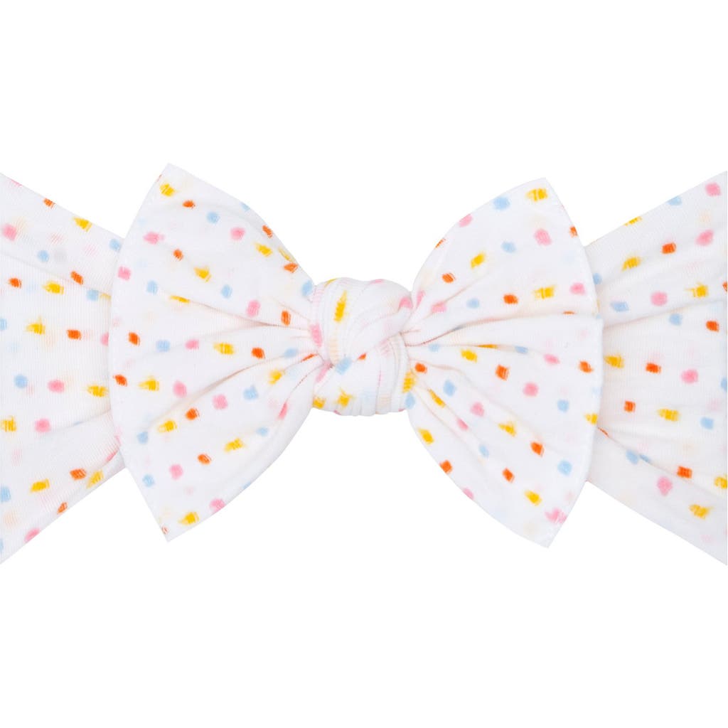 Shop Baby Bling Print Shabby Knot Headband In White Dot