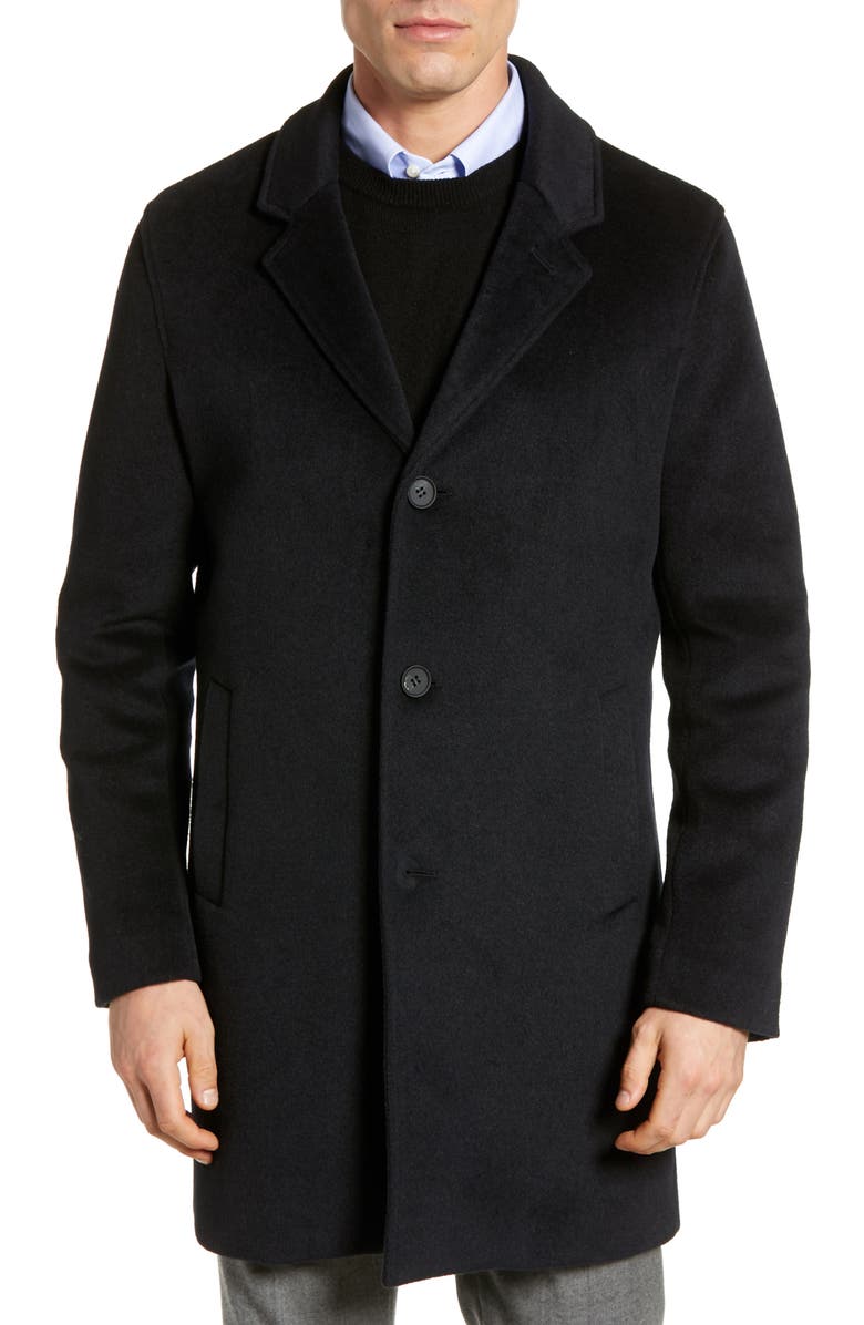 Cole Haan Regular Fit Stretch Wool Coat, Main, color, Navy