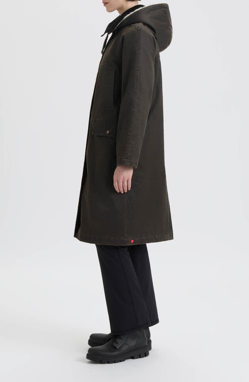 Hunter Ellie Coated Padded Longline Coat In Brown