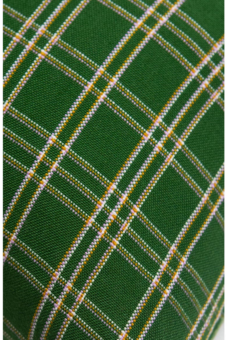 Chiapas Forest Green Plaid Handwoven Cotton Throw Pillow, Alternate, color, Forest Green Plaid