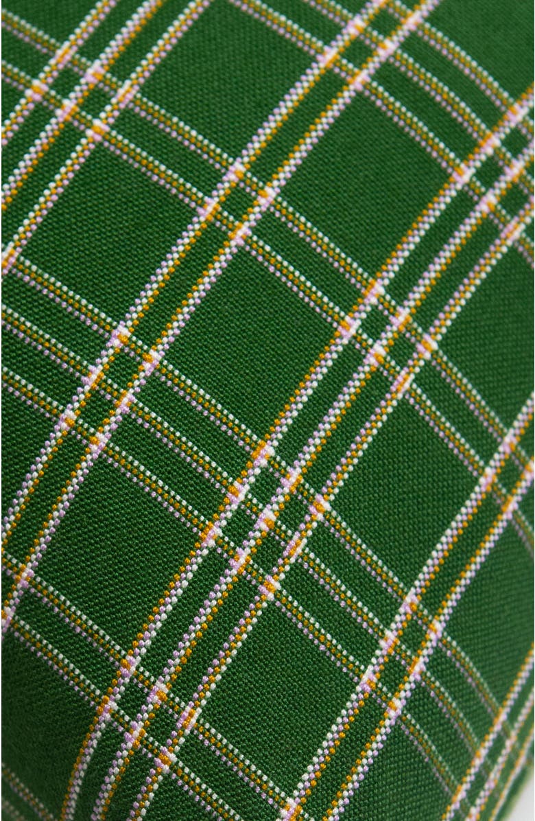 Archive New York Chiapas Forest Green Plaid Handwoven Cotton Throw Pillow, Alternate, color, Forest Green Plaid