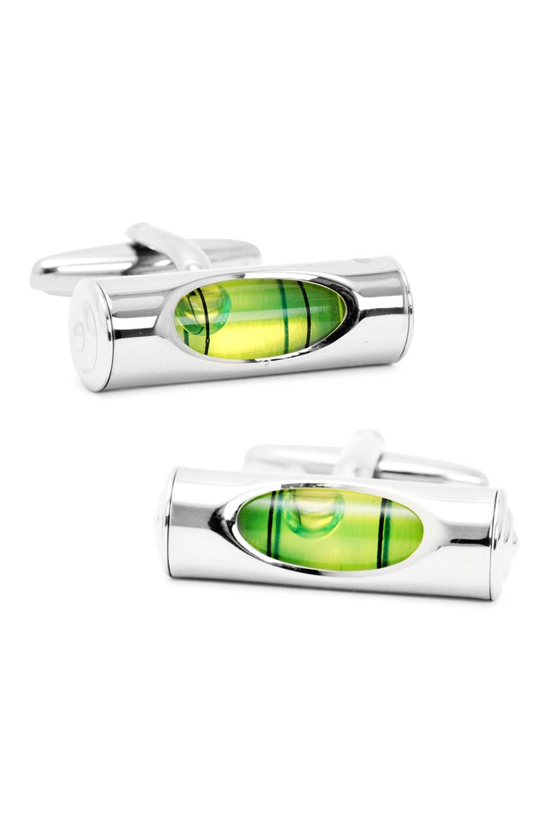 Green Level Cuff Links, Main, color, GREEN