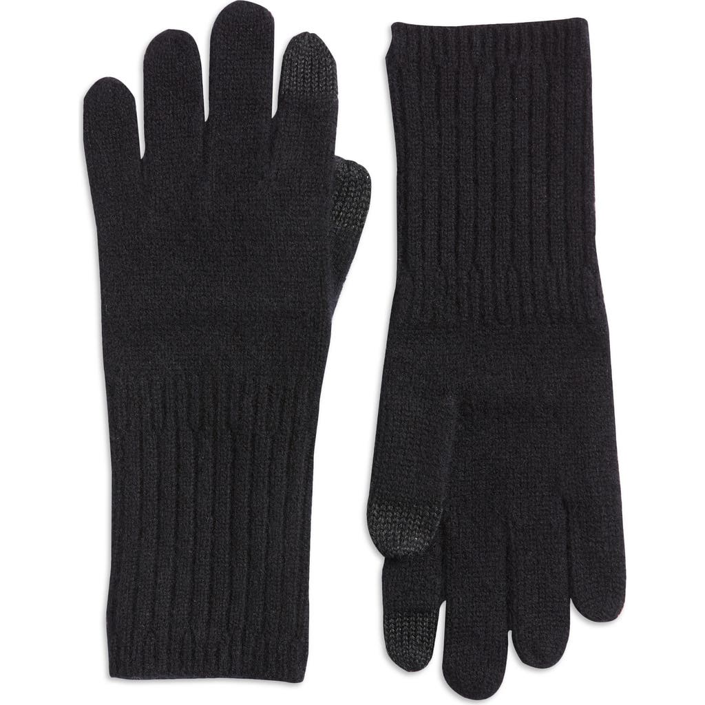 Nordstrom Recycled Cashmere Gloves In Black Rock