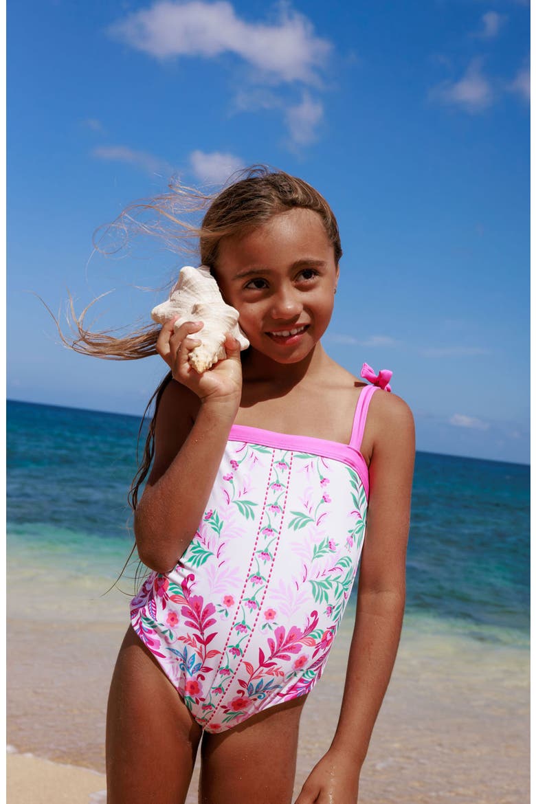 Kids' Shelly UPF 50+ One-Piece Swimsuit, Alternate, color, WHITE MULTI