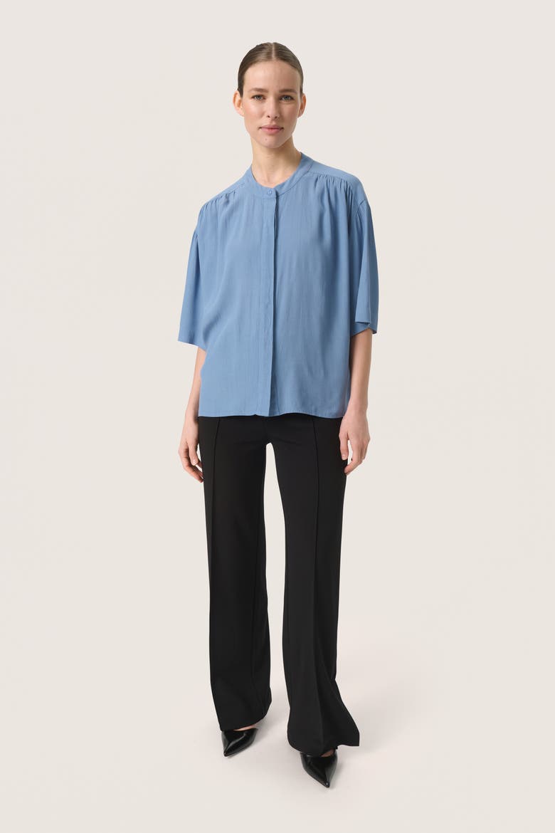 Layna Half Sleeve Loose Fit Shirt, Alternate, color, Coronet Blue