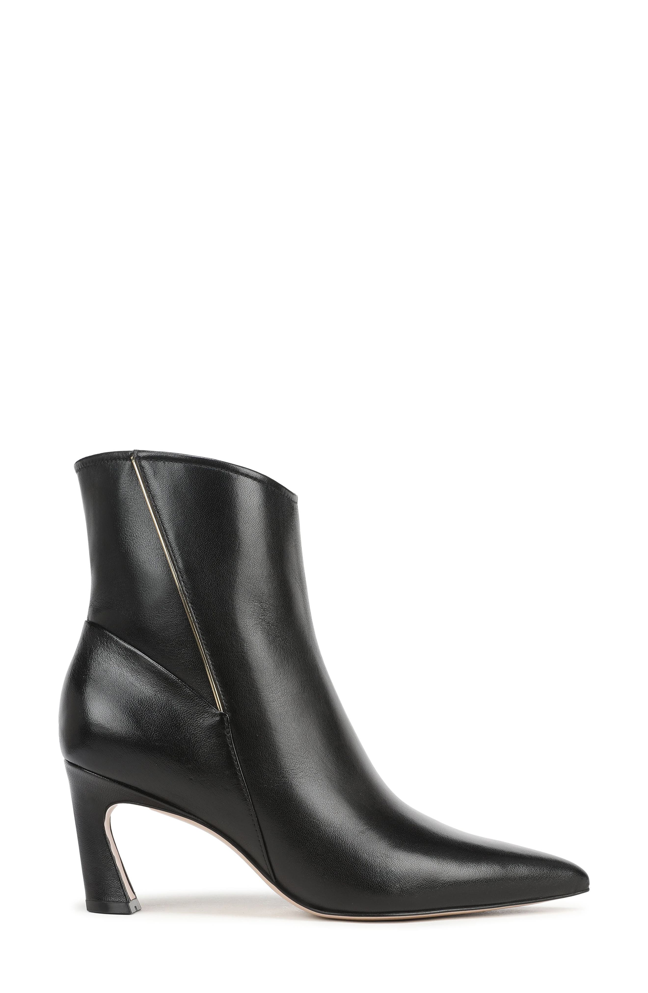 Eva Leather Pointed Toe Bootie, Alternate, color, BLACK LEATHER