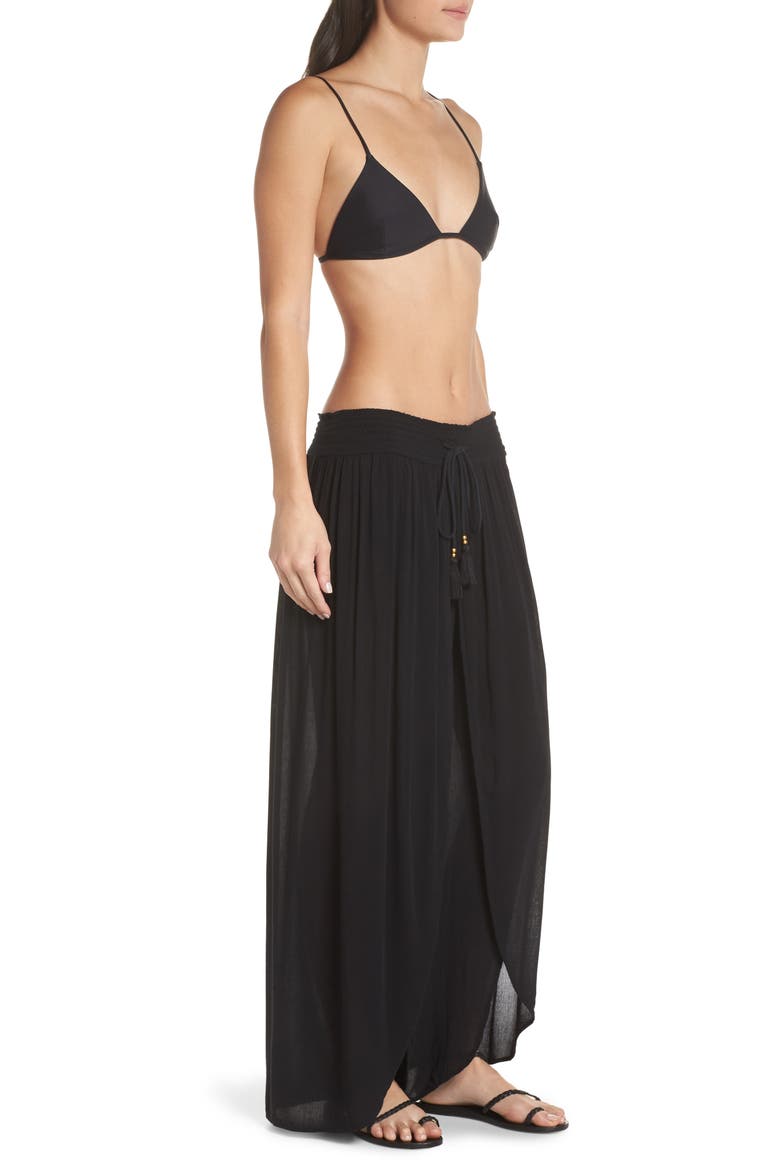 Gauze Cover-Up Pants, Alternate, color, BLACK