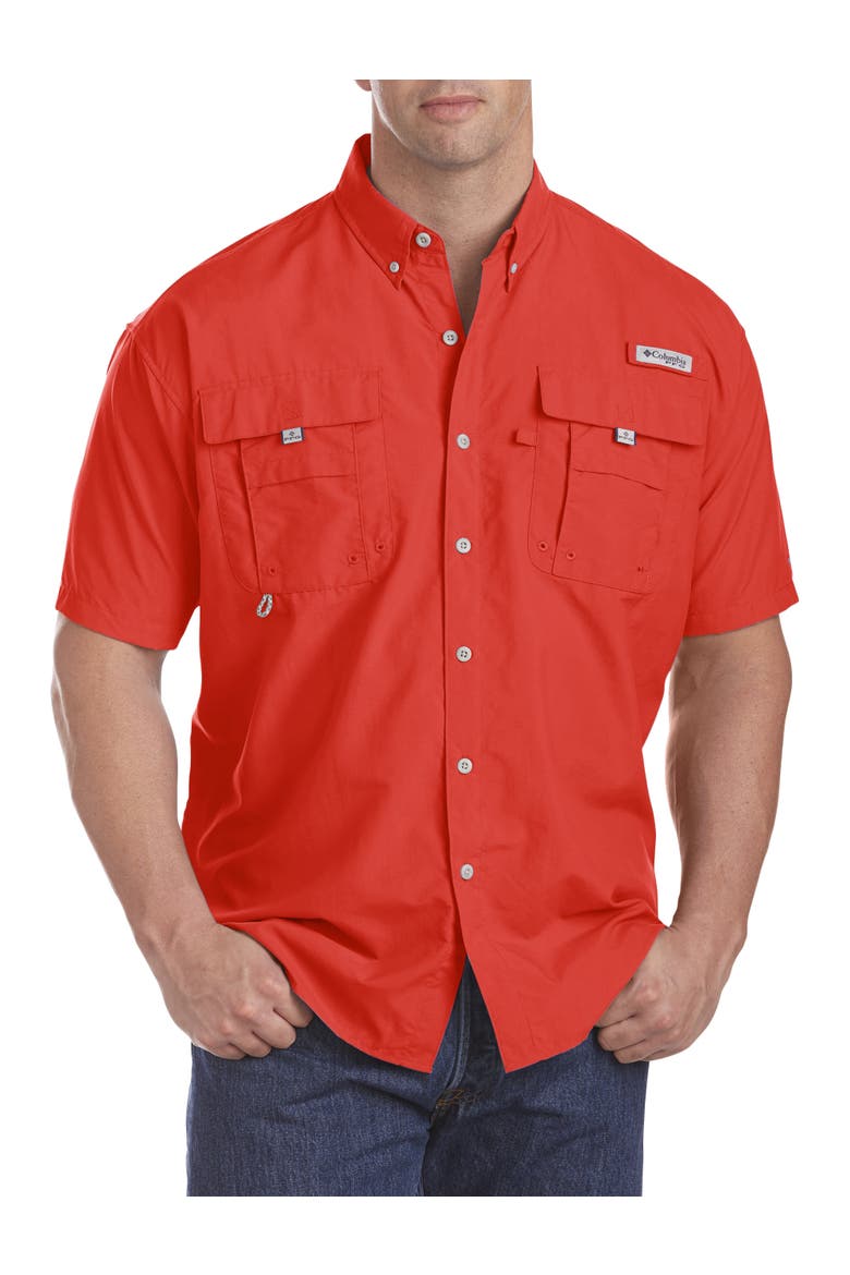 Big & Tall PFG Bahama II Short-Sleeve Sport Shirt, Main, color, RED SPARK