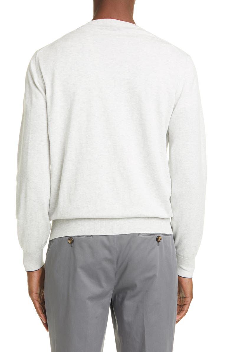 Brunello Cucinelli Cotton V-Neck Sweater, Alternate, color, 
