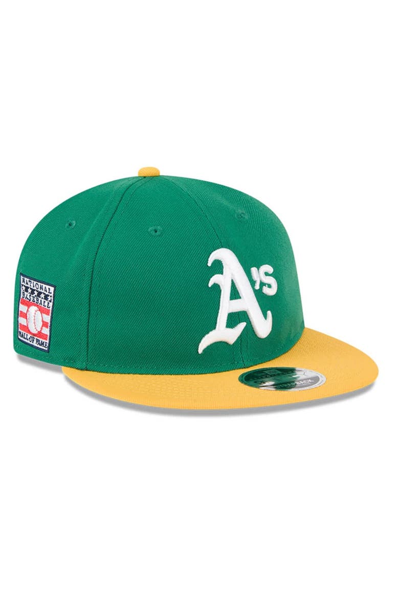 New Era Men's New Era Green/Gold Athletics Baseball Hall of Fame Retro Crown 9FIFTY Adjustable Hat, Main, color, 