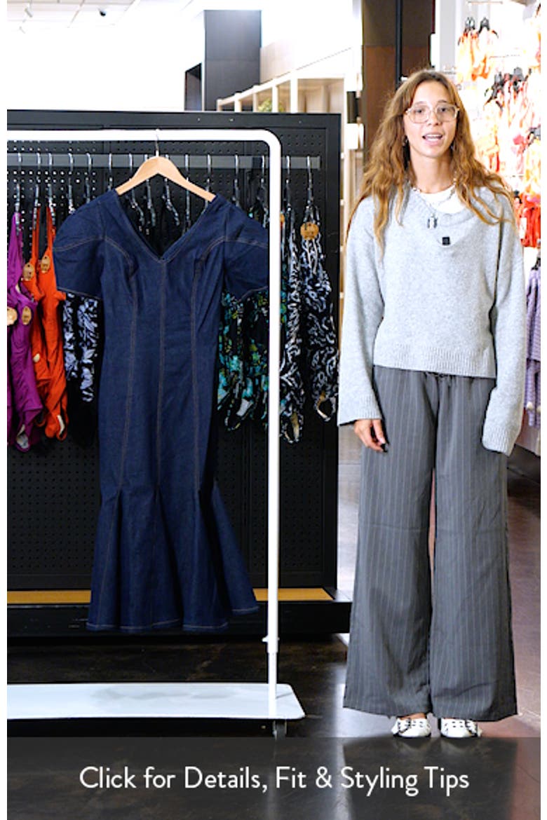 Seraphina Puff Sleeve Denim Midi Dress video