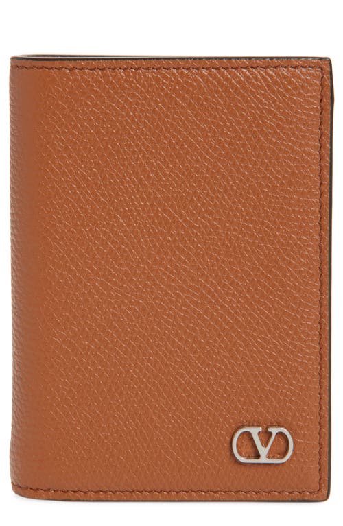 Valentino Garavani Vlogo Leather Continental Wallet In Saddle