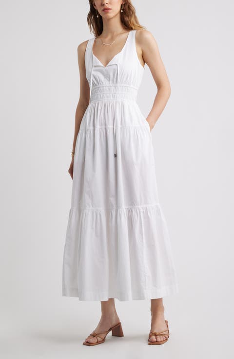 Cotton Poplin Tiered Maxi Sundress