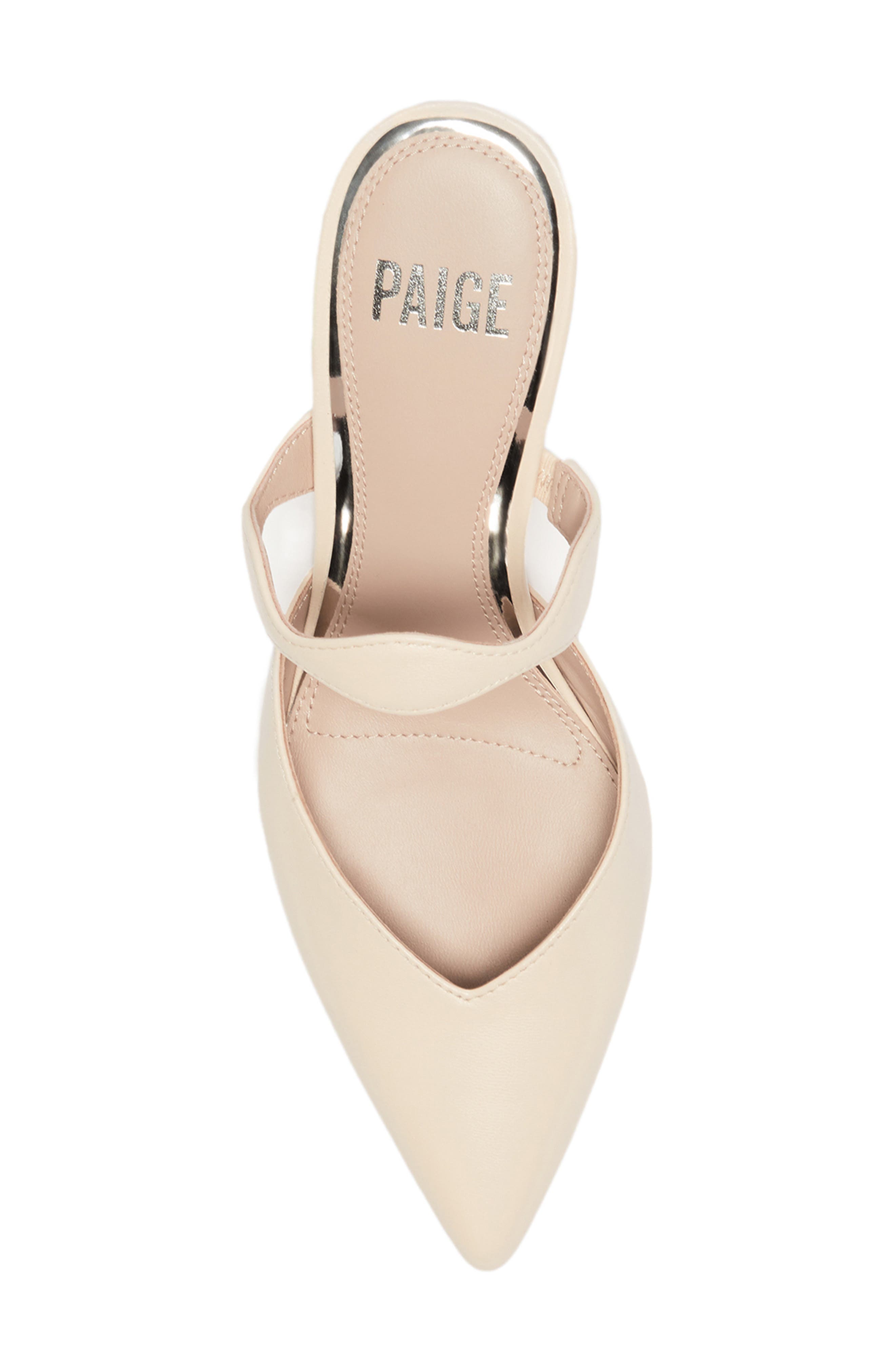 PAIGE Pia Pointed Toe Mule, Alternate, color, Bone