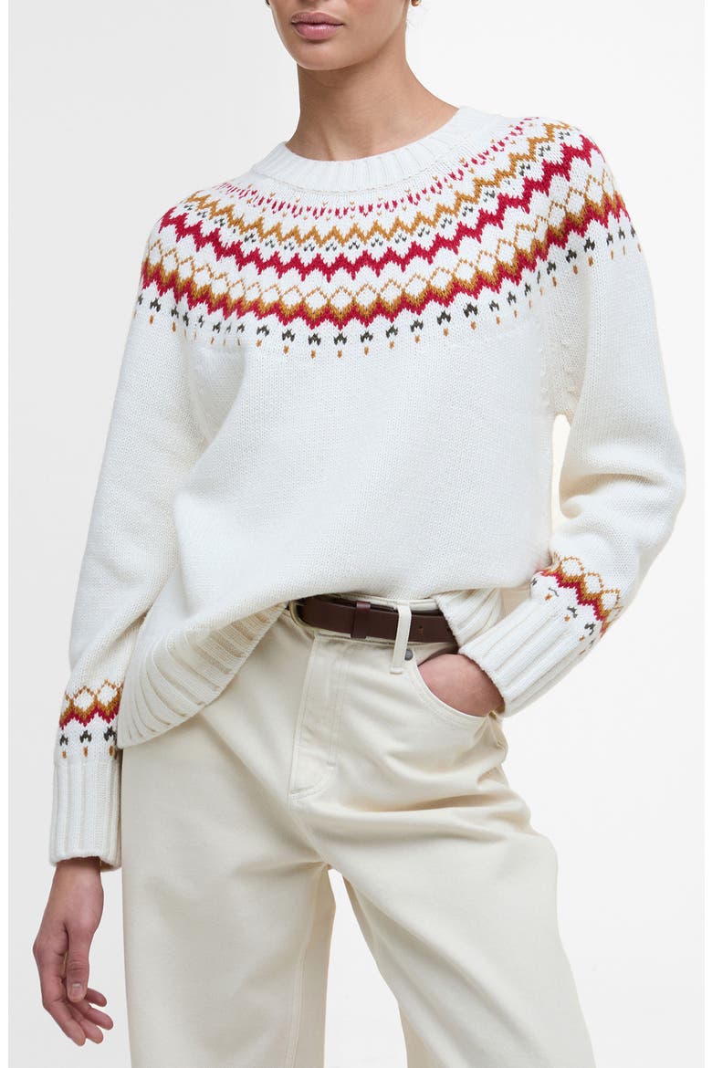Tidal Fair Isle Cotton & Wool Blend Sweater, Main, color, CLOUD