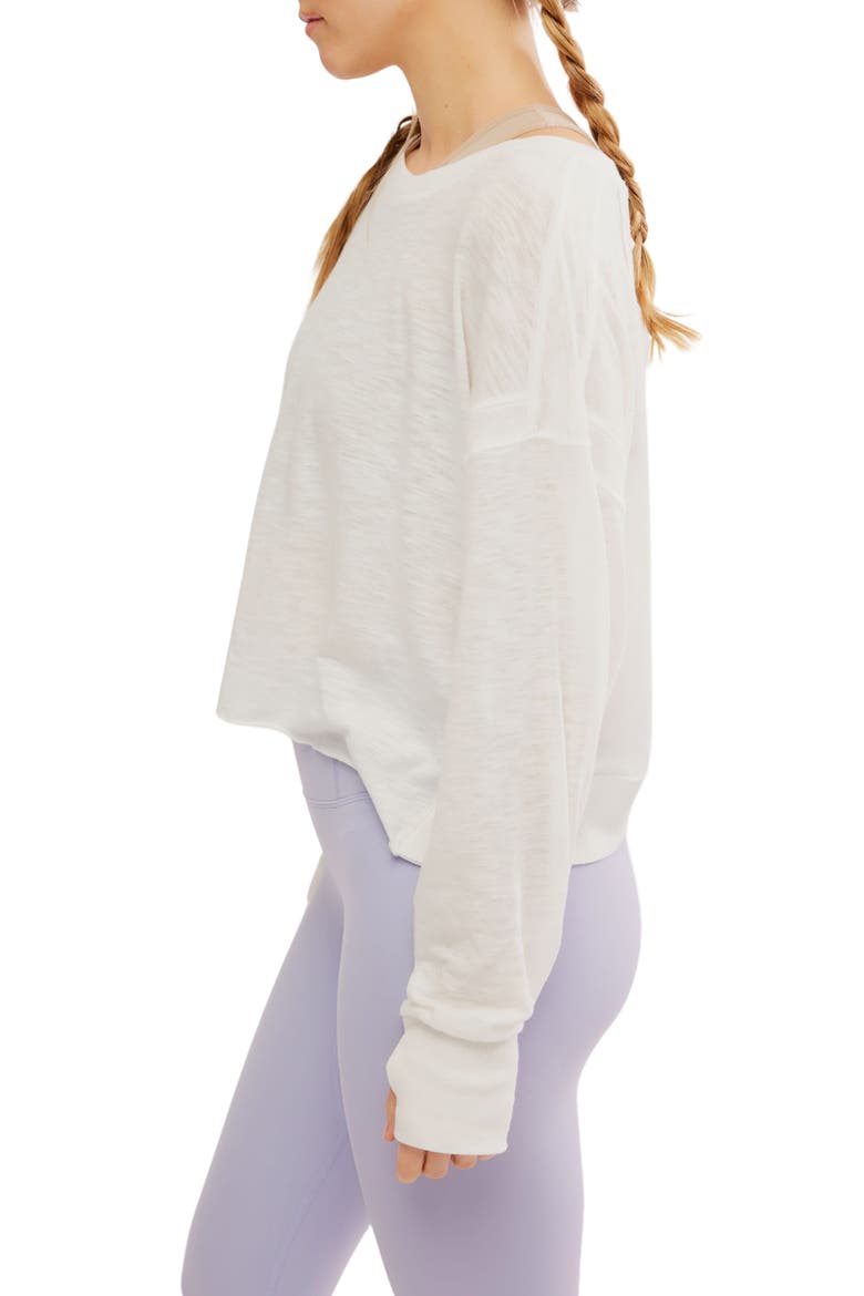 FP Movement My Time Layer Open Back Crop Top, Alternate, color, WHITE
