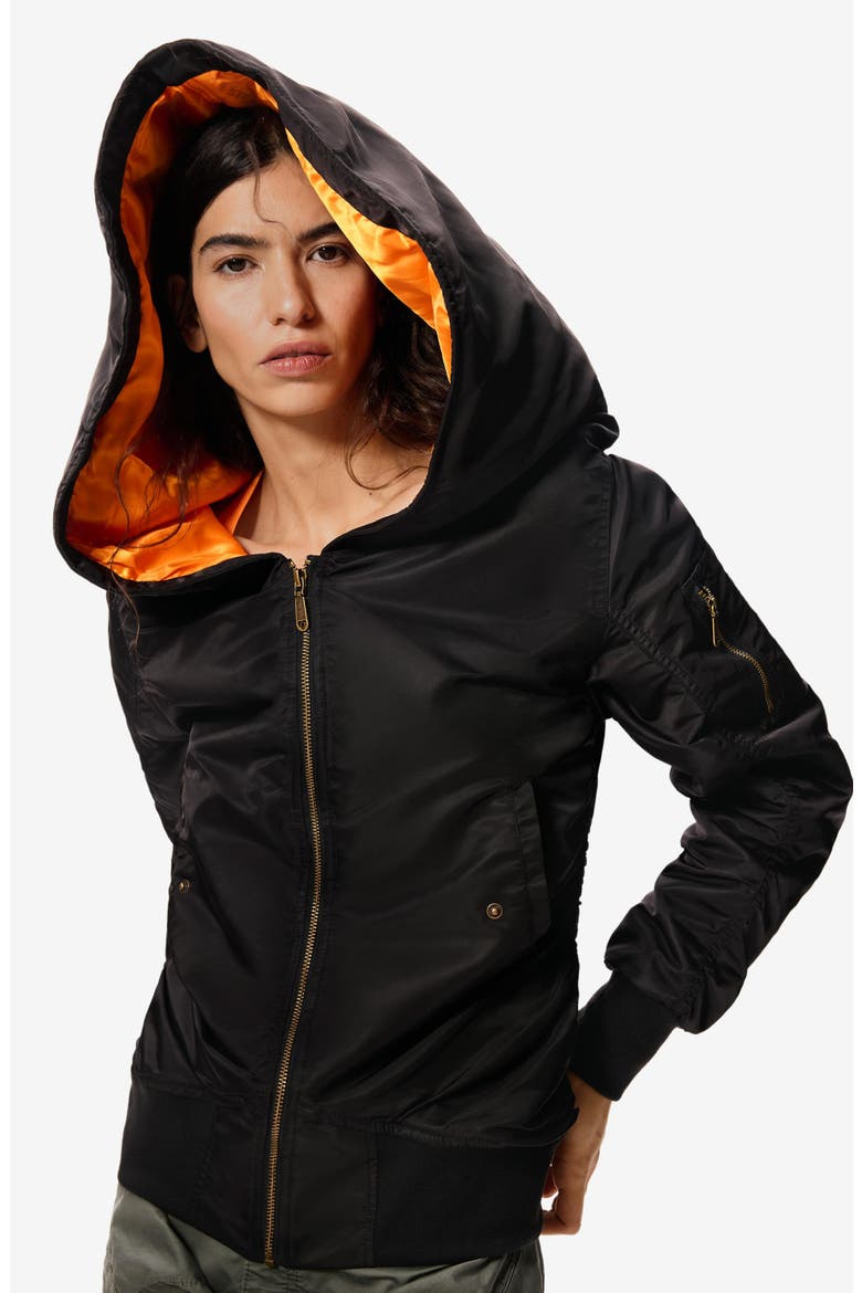 Masha Popova Hooded Jacket, Alternate, color, BLACK