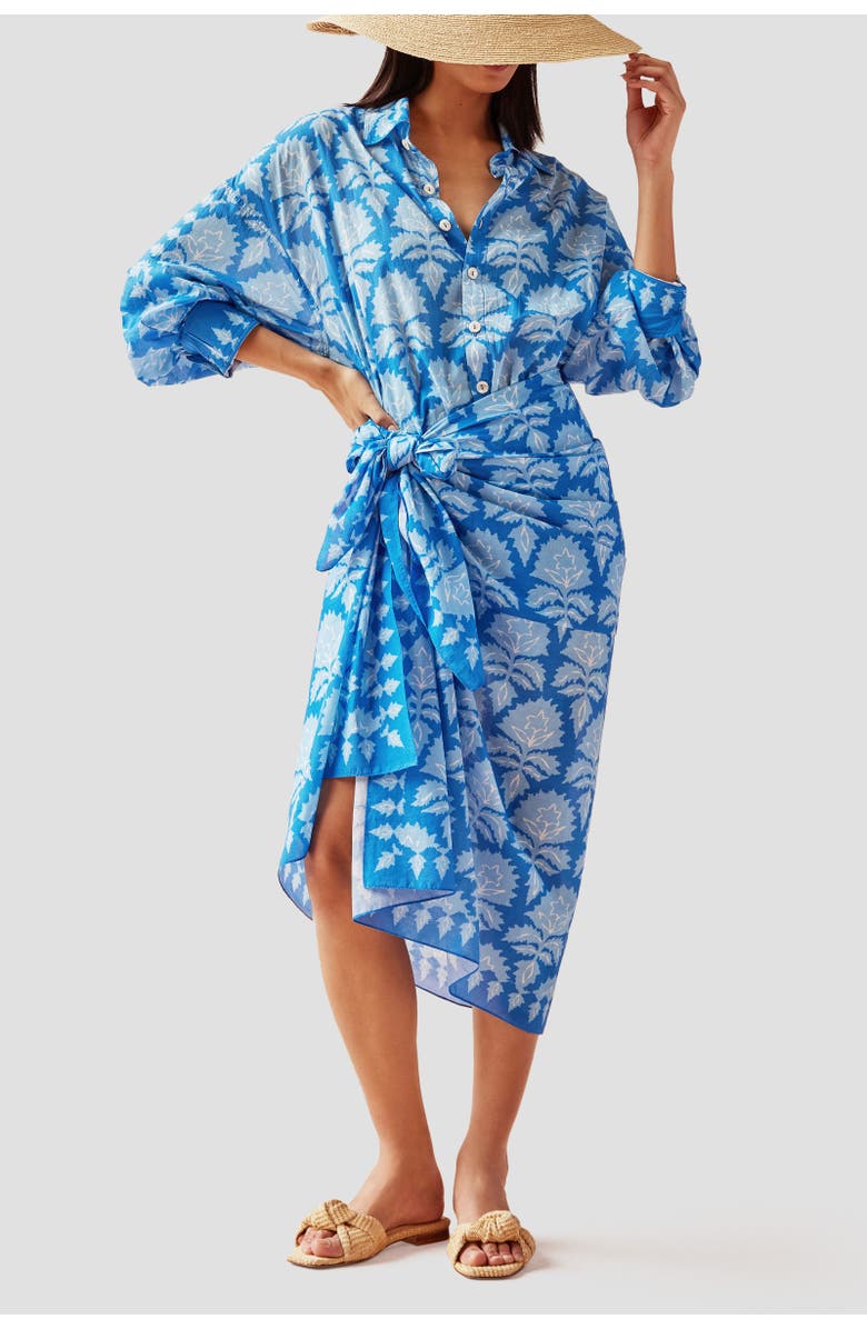 Omika Callista Button Down, Alternate, color, Mika Azure