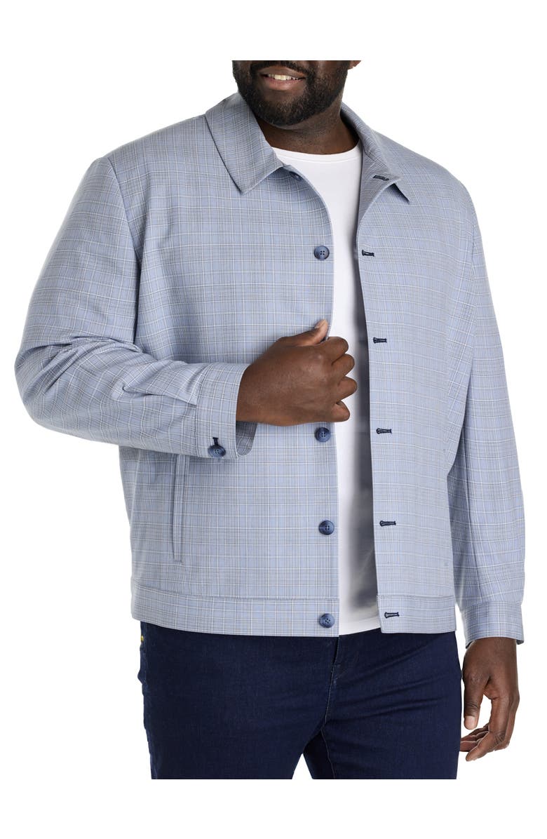 Synrgy by DXL Big & Tall Machine Washable Plaid Shirt-Style Suit Jacket, Alternate, color, Blue