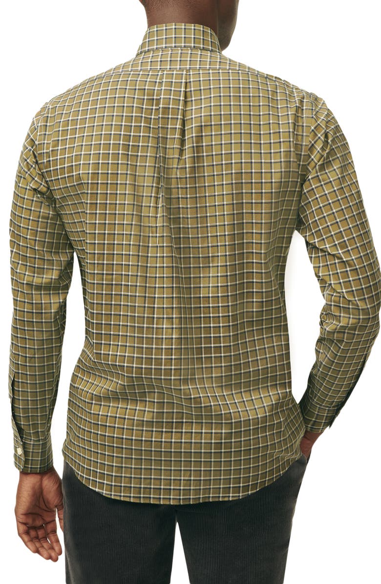 Brooks Brothers Fall Check Regular Fit Non-Iron Stretch Button-Down Shirt, Alternate, color, Olive