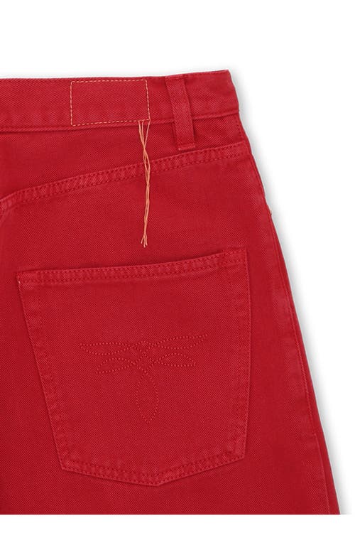 Fortela Jaron Wide-leg Twill Cotton Trousers In Red