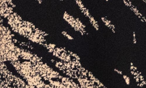 Nina Leonard Marbled Scoop Neck Dress In Black