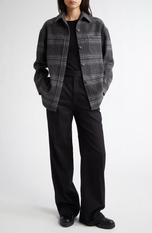 Johnstons Of Elgin Oversize Donegal Cashmere & Wool Button-up Shirt In Gray