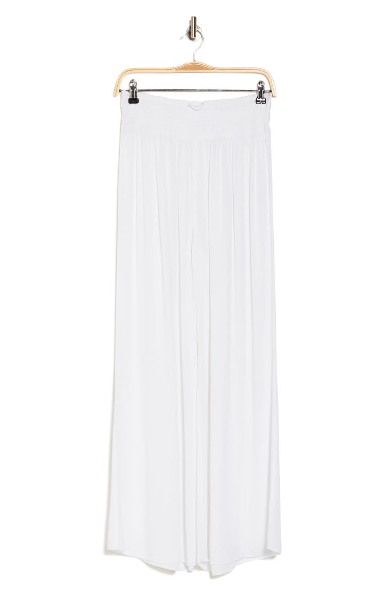 Elan Smocked Waist Wide Leg Cover-Up Pants, Alternate, color, 