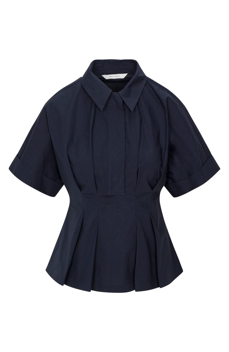 Rebecca Taylor Aisley Poplin Blouse, Alternate, color, Navy