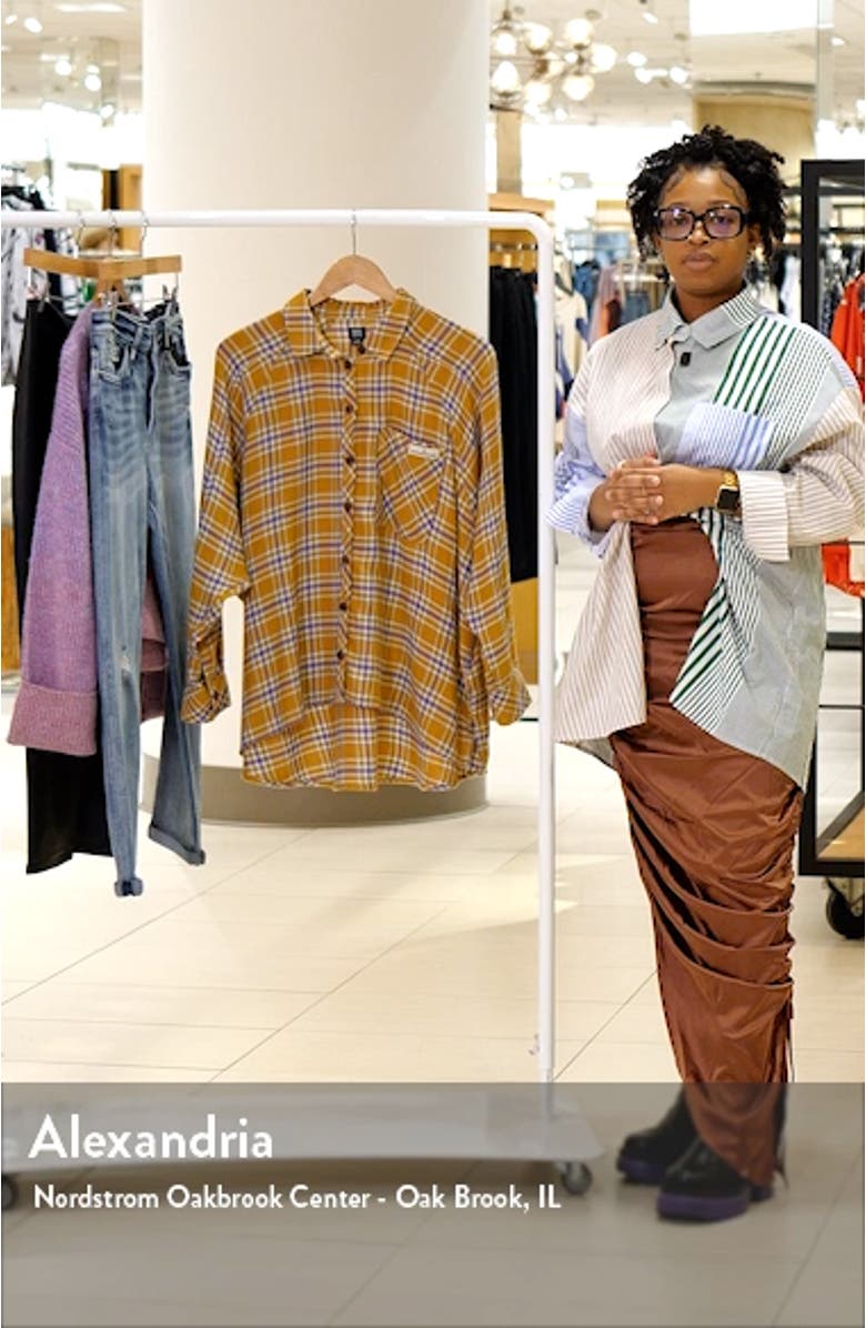 Brendon High-Low Flannel Button-Up Shirt, sales video thumbnail