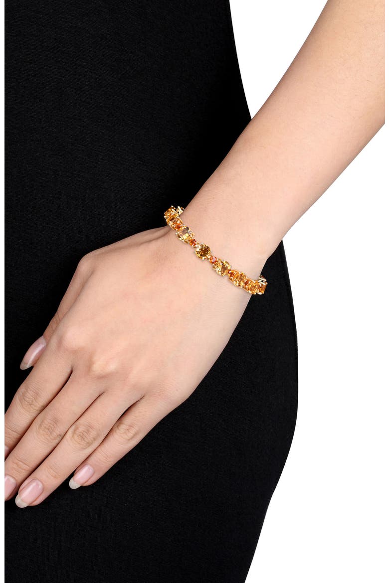 10K Yellow Gold Plated Sterling Silver Citrine & Madeira Citrine Bracelet, Alternate, color, YELLOW