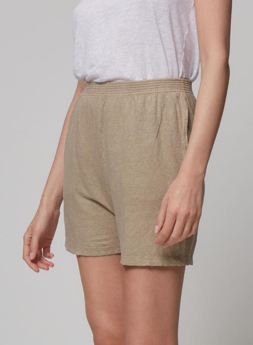 Majestic Filatures Linen Stretch Hand Dye Pull-on Shorts In Gray