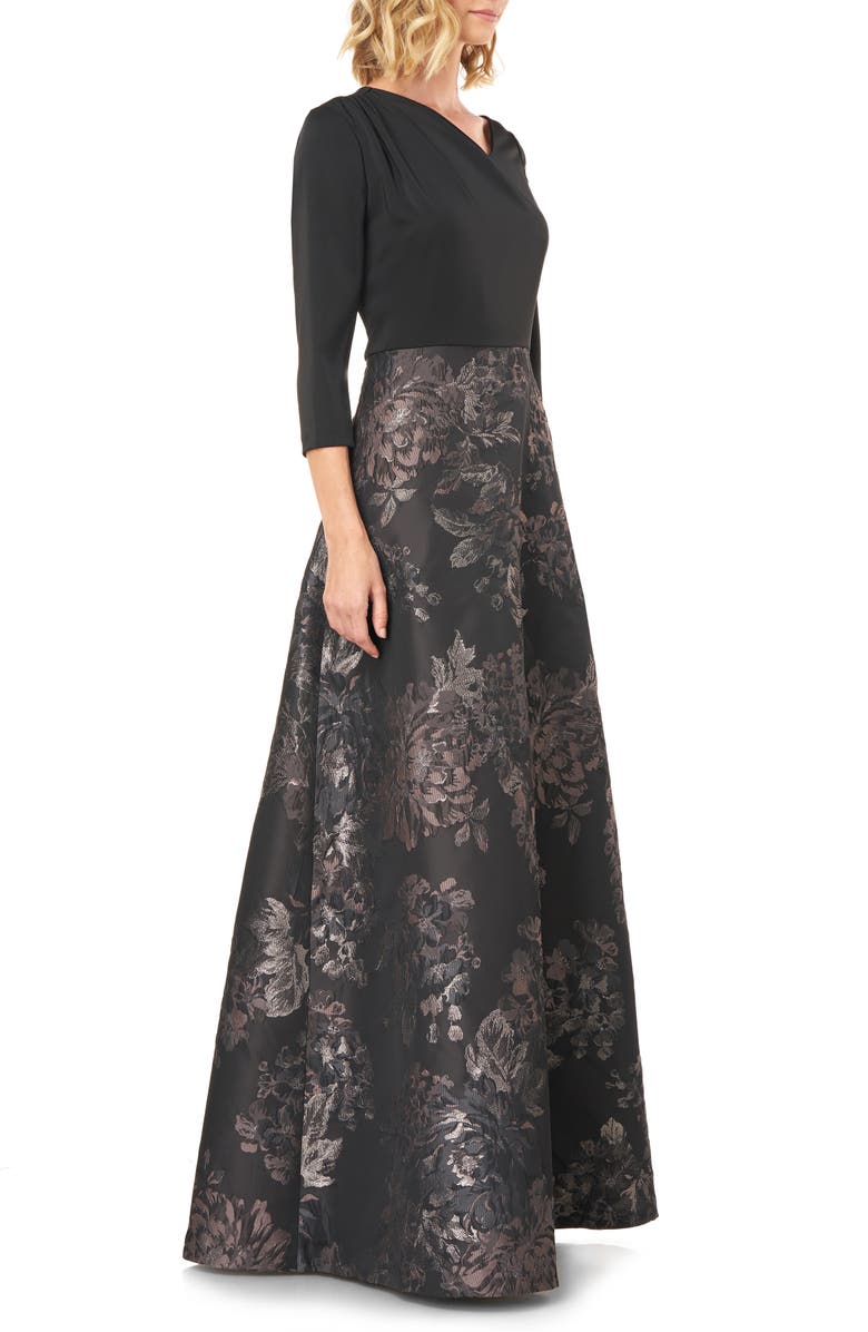 Kay Unger Izabella A-Line Evening Gown, Alternate, color, 