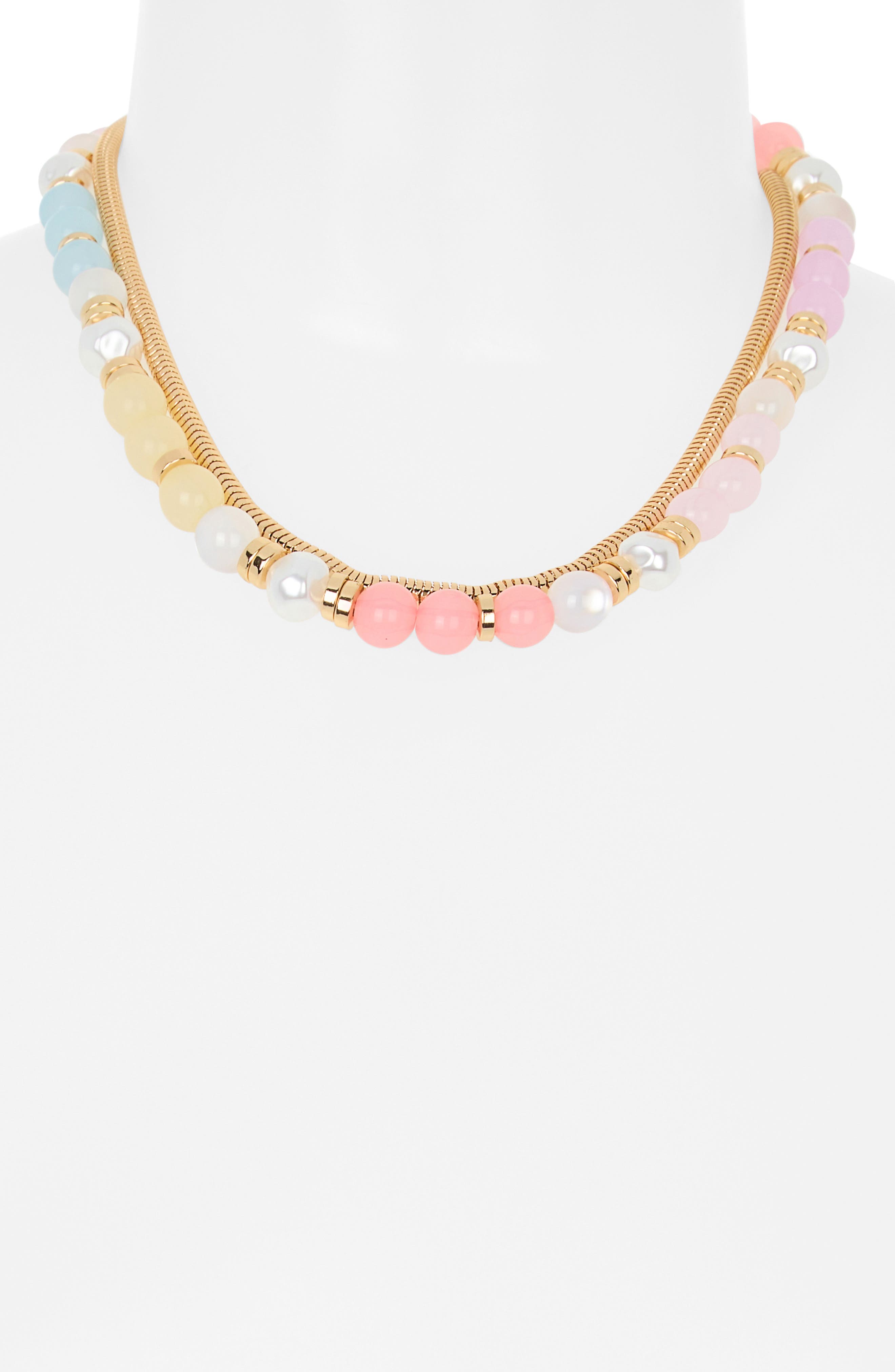 NORDSTROM RACK Layered Chain & Bead Necklace (Women) | Nordstromrack