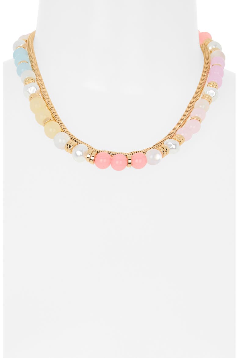 Layered Chain & Bead Necklace, Alternate, color, PASTEL MULTI- GOLD