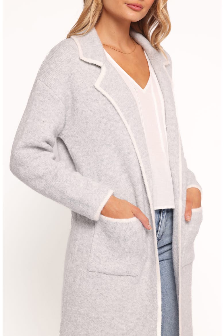 Katia Contrast Trim Sweater Coat, Alternate, color, LIGHT GREY