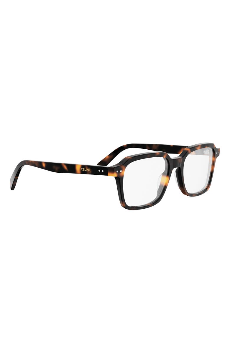CELINE 52mm Thin Square Optical Glasses, Alternate, color, Dark Havana