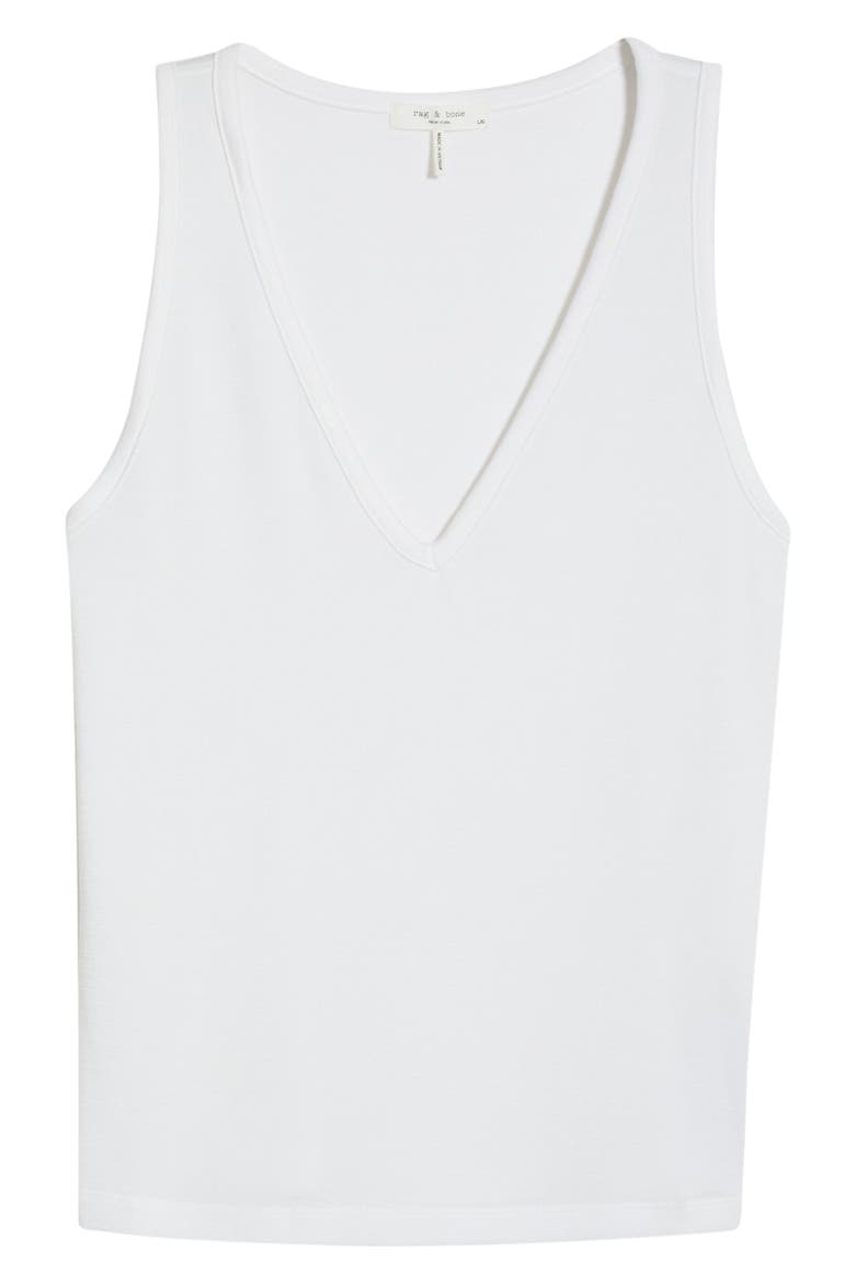 The Knit V-Neck Tank, Main, color, WHITE
